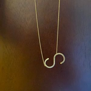 Anthropologie initial necklace “S”